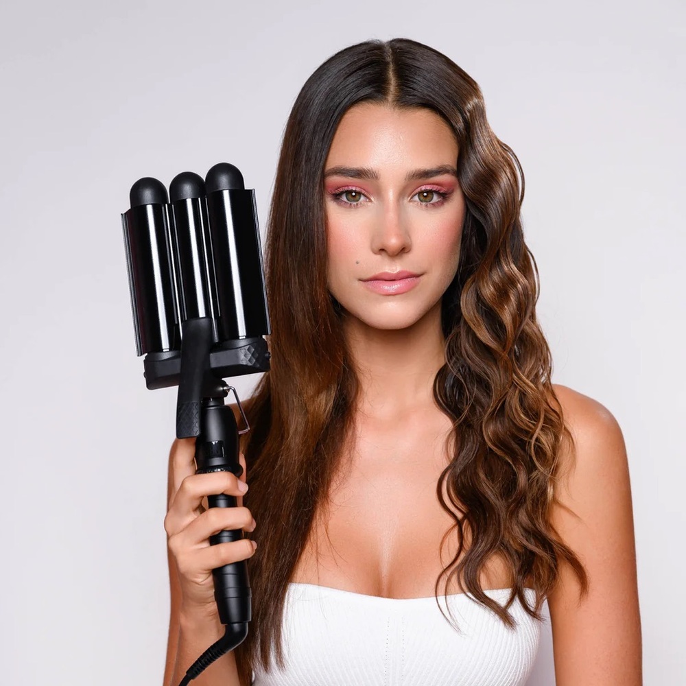 Black Triple Barrel Waver Hair Styling Iron - Women Hair Tools